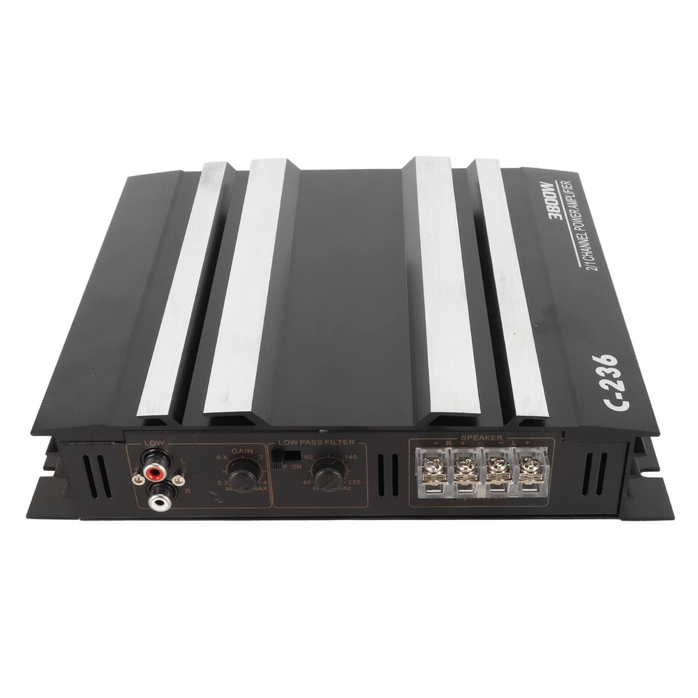 3800W Car Audio Amplifier, High Power 2 Channel Aluminum Alloy Amplifier with Improved Sound Quality, Wide Application for Subwoofer