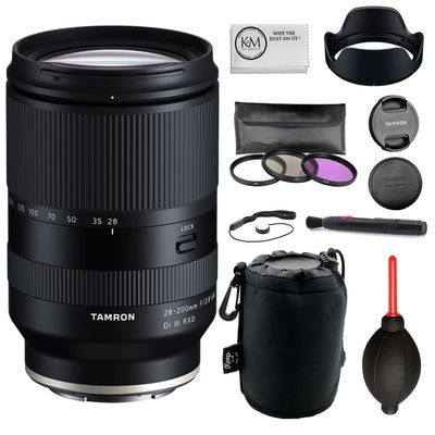Tamron 28-200mm f/2.8-5.6 Di III RXD for Sony E Bundle with 3-Piece Filter Set + Accessories (5 Items)