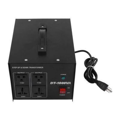 1000W Power Transformer AC110V Power 220V Phase Voltage Regulator Boost Voltage Converter for Electrical Equipment (US Plug)