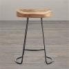 TRUKD Stools,Bar Stool Barstool Wooden Iron Breakfast Dining Stool Ergonomic Seat for Kitchen Bar Counter Home Commercial Chair High Stool 65Cm (Size : Height 65Cm) view 2