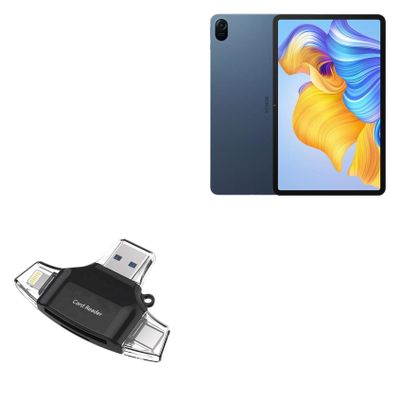 BoxWave Smart Gadget Compatible with Honor Pad 8 - AllReader SD Card Reader, microSD Card Reader SD Compact USB - Jet Black