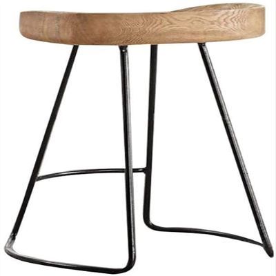 TRUKD Stools,Bar Stool Barstool Wooden Iron Breakfast Dining Stool Ergonomic Seat for Kitchen Bar Counter Home Commercial Chair High Stool 65Cm (Size : Height 55Cm)