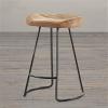 TRUKD Stools,Bar Stool Barstool Wooden Iron Breakfast Dining Stool Ergonomic Seat for Kitchen Bar Counter Home Commercial Chair High Stool 65Cm (Size : Height 55Cm) view 3