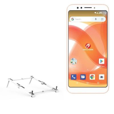 BoxWave Stand and Mount Compatible with Cherry Mobile Flare J6 - Pocket Aluminum Stand 3-in-1, Portable Multi Angle Viewing Riser - Metallic Silver