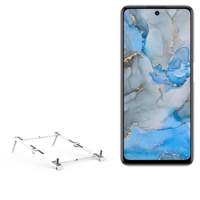 BoxWave Stand and Mount Compatible with General Mobile GM 22 Pro - Pocket Aluminum Stand 3-in-1, Portable Multi Angle Viewing Riser - Metallic Silver