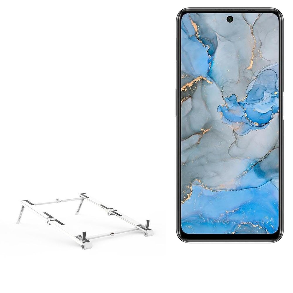 BoxWave Stand and Mount Compatible with General Mobile GM 22 Pro - Pocket Aluminum Stand 3-in-1, Portable Multi Angle Viewing Riser - Metallic Silver