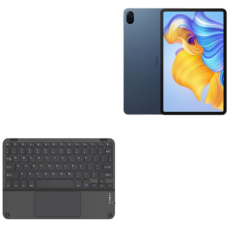 BoxWave Keyboard Compatible with Honor Pad 8 - SlimKeys Bluetooth Keyboard with Trackpad, Portable Slim TouchPad - Jet Black