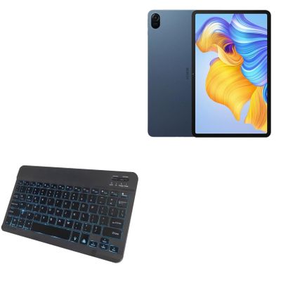 BoxWave Keyboard Compatible with Honor Pad 8 - SlimKeys Bluetooth Keyboard - with Backlight, Portable Slim LED 7 Colors - Jet Black