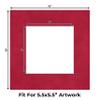 10x10 Mat Bevel Cut for 6x6 Photos - Precut Bright Red Suede Square Shaped Photo Mat Board Opening - Acid Free Matte to Protect Your Pictures - Bevel Cut for Family Photos, Pack of 1 Matboard Show Kit view 2