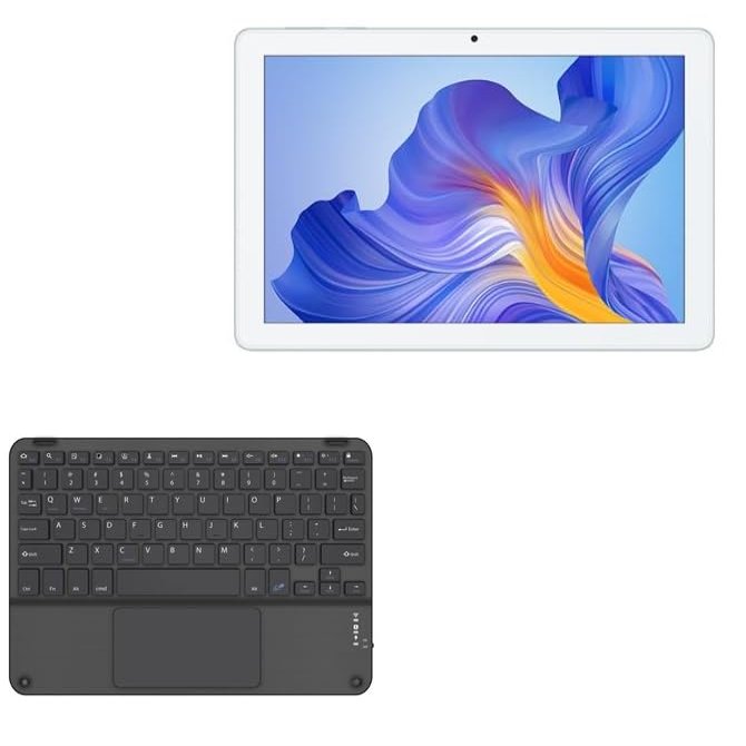 BoxWave Keyboard Compatible with Honor Pad X8 Lite - SlimKeys Bluetooth Keyboard with Trackpad, Portable Slim TouchPad - Jet Black
