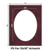 16x20 Mat Bevel Cut for 12x16 Photos - Precut Dark Red Suede Oval Shaped Photo Mat Board Opening - Acid Free Matte to Protect Your Pictures - Bevel Cut for Family Photos, Pack of 1 Matboard Show Kit view 2