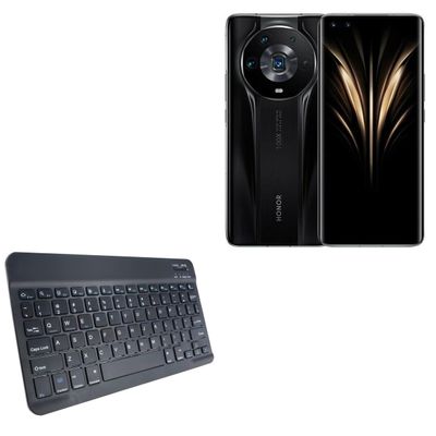 BoxWave Keyboard Compatible with Honor Magic4 Ultimate - SlimKeys Bluetooth Keyboard, Portable Thin with Chiclet-Style Keys - Jet Black