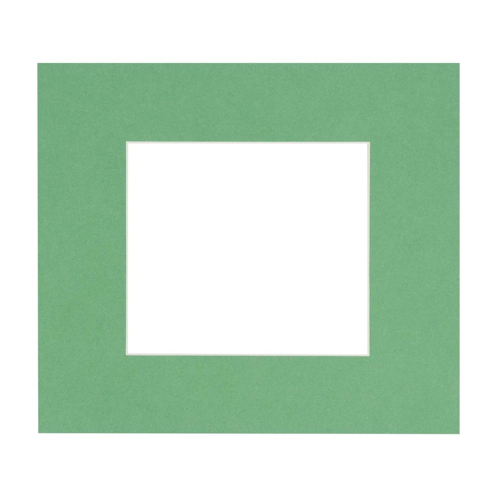 10x10 Mat Bevel Cut for 6x6 Photos - Precut Turf Green Jade Square Shaped Photo Mat Board Opening - Acid Free Matte to Protect Your Pictures - Bevel Cut for Family Photos, Pack of 1 Matboard Show Kit