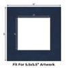 10x10 Mat Bevel Cut for 6x6 Photos - Precut Navy Blue Suede Square Shaped Photo Mat Board Opening - Acid Free Matte to Protect Your Pictures - Bevel Cut for Family Photos, Pack of 1 Matboard Show Kit view 2