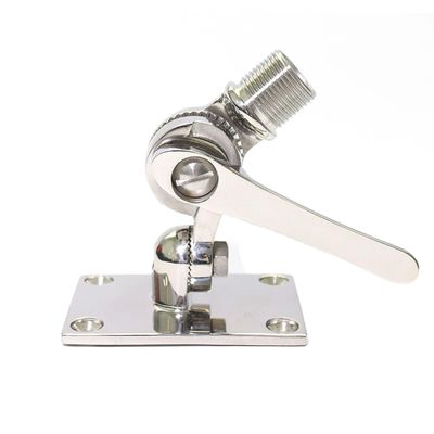 Aiskay Adjustable Antenna Base, 316 Stainless Steel Marine VHF Antenna Mounts, Adjustable Base Mounts Ratchet Boat for Boats