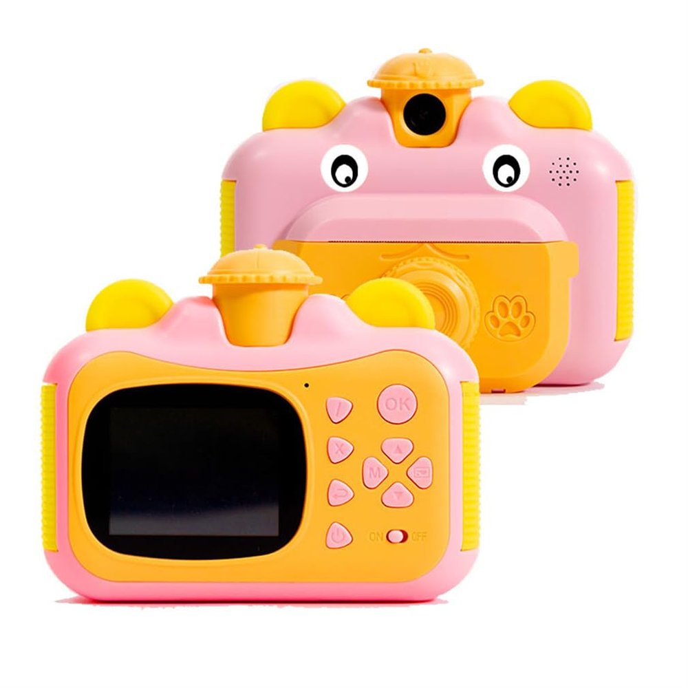 DAUTAI Kids Instant Camera, Toddler Camera 4-10 Year Old Boy Toys, 2400W HD Pixels 306 Degree Rotating Camera 1080P Video Recording, Cool Stuff for Birthday,Pink