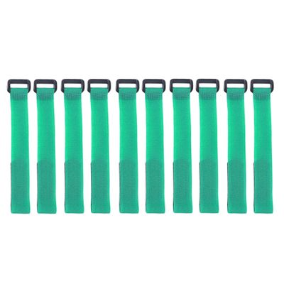 PAPAPI Premium Cinch Straps - Reusable Hook & Loop Tie Down Fastener Straps for Cables, Extension Cords, Organizing  Nylon Webbing Multipurpose Adjustable Cord Wraps,Pack of 10 (green)