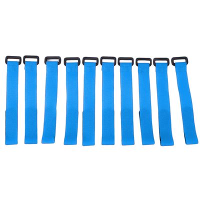 PAPAPI Premium Cinch Straps - Reusable Hook & Loop Tie Down Fastener Straps for Cables, Extension Cords, Organizing  Nylon Webbing Multipurpose Adjustable Cord Wraps,Pack of 10 (blue)