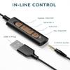 Arama USB Headset with Microphone for PC Laptop, On-Ear Computer Headphones with Noise Cancelling Mic, Wired Headset with in-line Control for Home Office Online Class Skype Zoom view 4
