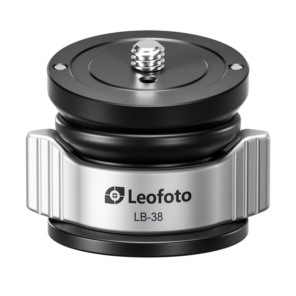 Leofoto LB-38 Mini Leveling Base Head, 38mm Ball Diameter, Butterfly Lock, Anti-Twist Screw, 10 Adjustbale Angle, 1/4" Mounting Stud, 3/8" Base Thread