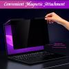 PYS 14 Inch 16:10 Magnetic Laptop Privacy Screen, Anti-Glare Blue Light Filter, Removable Privacy Shield for Lenovo, HP, Dell view 2