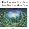 10x8ft Starry Night Forest Backdrop Jungle Night Moonlight Forest Pine Tree Forest Big Moon Photography Background Kids Baby Birthday Baby Shower Party Decor Cake Table Studio Photo Props view 4