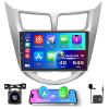 Inefala 8-Core 4+64G Android 15 Car Stereo Upgrade Radio for Hyundai Verna Accent Solaris 2010-2016, 9'' HD Touch Screen with Wireless CarPlay & Android Auto, AHD Backup Camera, Mirror Link, GPS Navi view 1