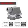 HDC-HE-032-1/2 Heavy Duty Connectors Screw Connection F/M 32pin 16A Industrial Rectangular Aviation Connector Plug(HDC-HE-032-1) view 2