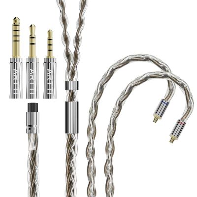 ARTTI Wave Headphone Upgrade Cable 8 Cores 144 Strands Silver-Plated Copper 7N OCC Earphone IEM Cable 2.5/3.5/4.4mm 3in1 Metal Plug (TRICOL, MMCX Straight Plug)