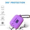 [3 in 1] Compatible with Tozo t20 Case Cover with Keychain, Soft Silicone Case for t20 Full Protective Front LED Visible Accessory with Cleaning Kit view 3