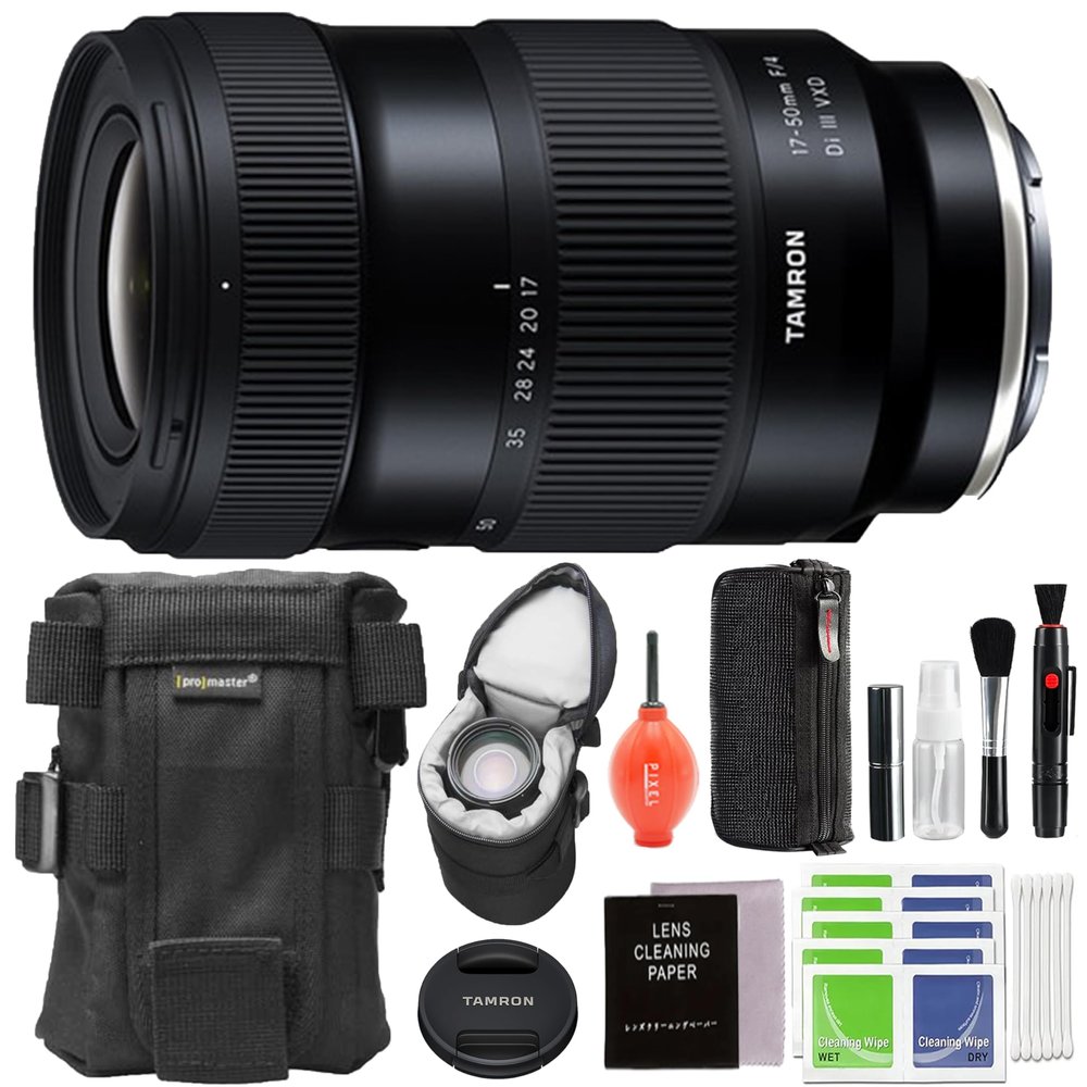 Tamron 17-50mm f/4 Di III VXD Lens for Sony E Mount with Advanced Accessories & Travel Bundle | AFA068S-700 | Tamron 17-50mm for Sony E