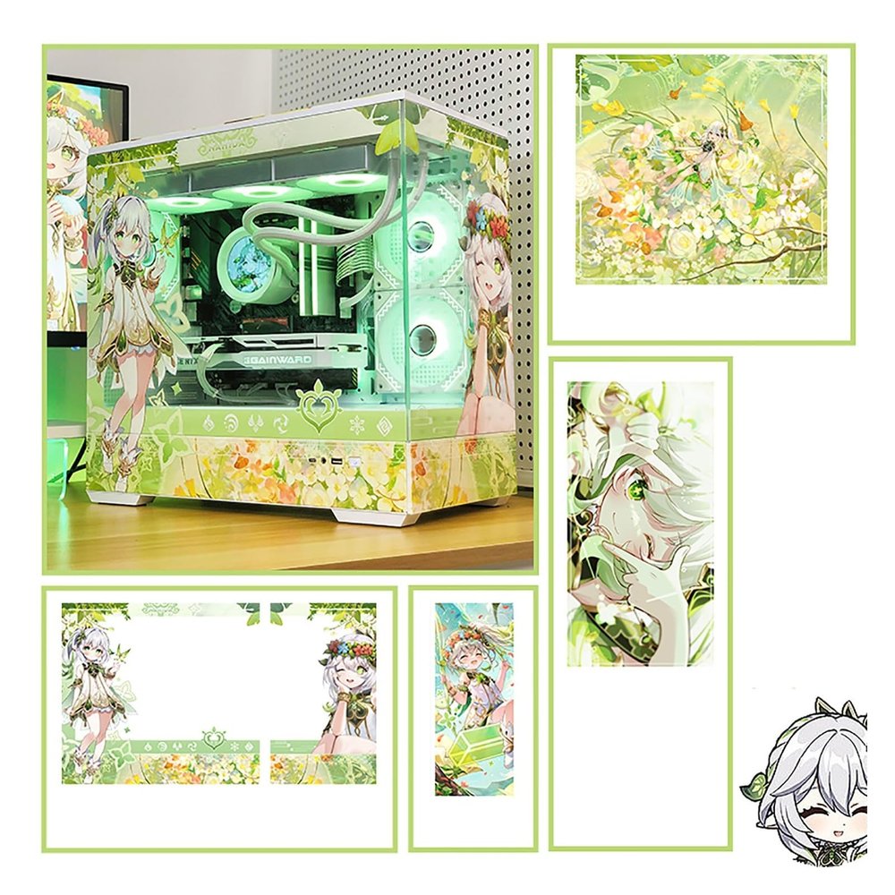 Computer Cases,Mid-Tower PC Gaming Case M-ATX/ITX - Front I/O USB 3.0 /Type-C Port - 270 Panoramic View Tempered Glass Panel - Includes A Themed Light Board