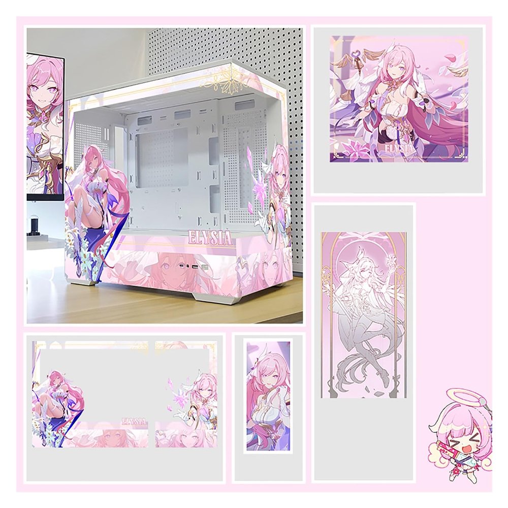 Computer Cases,Mid-Tower PC Gaming Case M-ATX/ITX - Front I/O USB 3.0 /Type-C Port - 270  Panoramic View Tempered Glass Panel - Includes A Themed Light Board