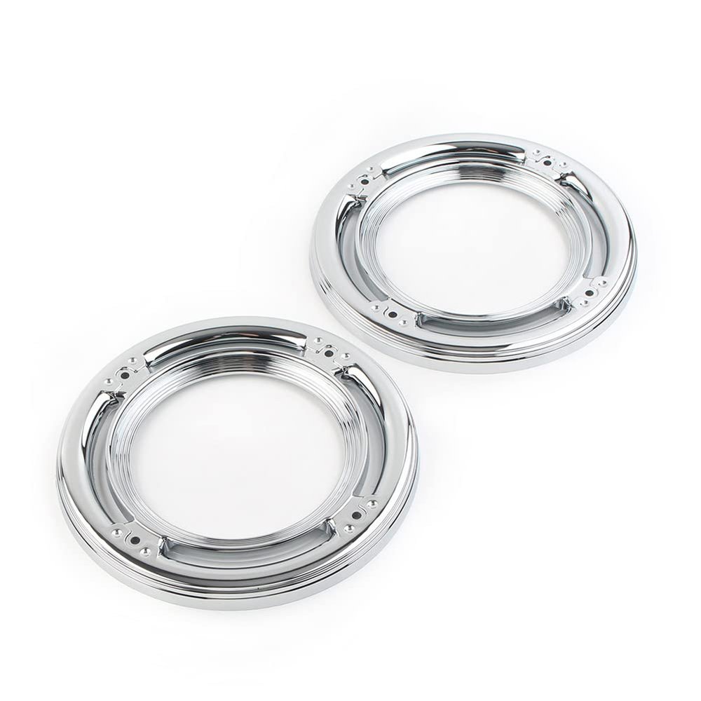 GZYF LIRU 1 Pair Motorcycle Chrome Rear Speaker Grill Cover, ABS Flame Speaker Grill Accent Trim Cover for Harley Touring Electra Glide 1996-2013, Trikes 2009-2013