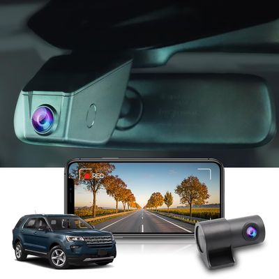 Fitcamx Front 4K+Rear 1080P Dash Cam for 2011-2019 Ford Explorer with Lane Assist (HD2-6070), OEM Look, WiFi Connect & APP, 2 Channel HD Video, Loop Recording, G-Sensor, Easy to Use,128GB Card