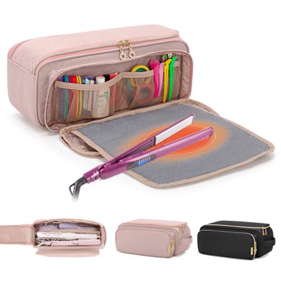 Yarwo Hair Tools Travel Bag with Heat Resistant Mat for Curling/Flat Iron