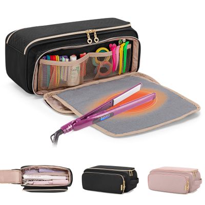 Yarwo Hair Tools Travel Bag with Heat Resistant Mat for Curling/Flat Iron
