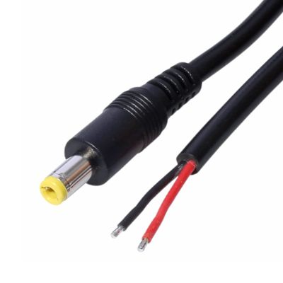 Acinkeety Power Pigtail Cable DC5525 5.5x2.5mm Male Plug Open End Power Wire for Security Camera DVR LED Strip Light 5525 Power Pigtail Male Cable (Upgraded 18AWG) with 5.5mmx 2.5mm Connector