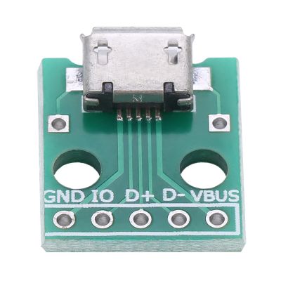 10Pcs Micro USB to DIP Adapter, 5 Pin Breakout Board Adapter, 2.54mm Pitch USB DIP Adapter Board for DIY USB Power Supply, Breadboard Design