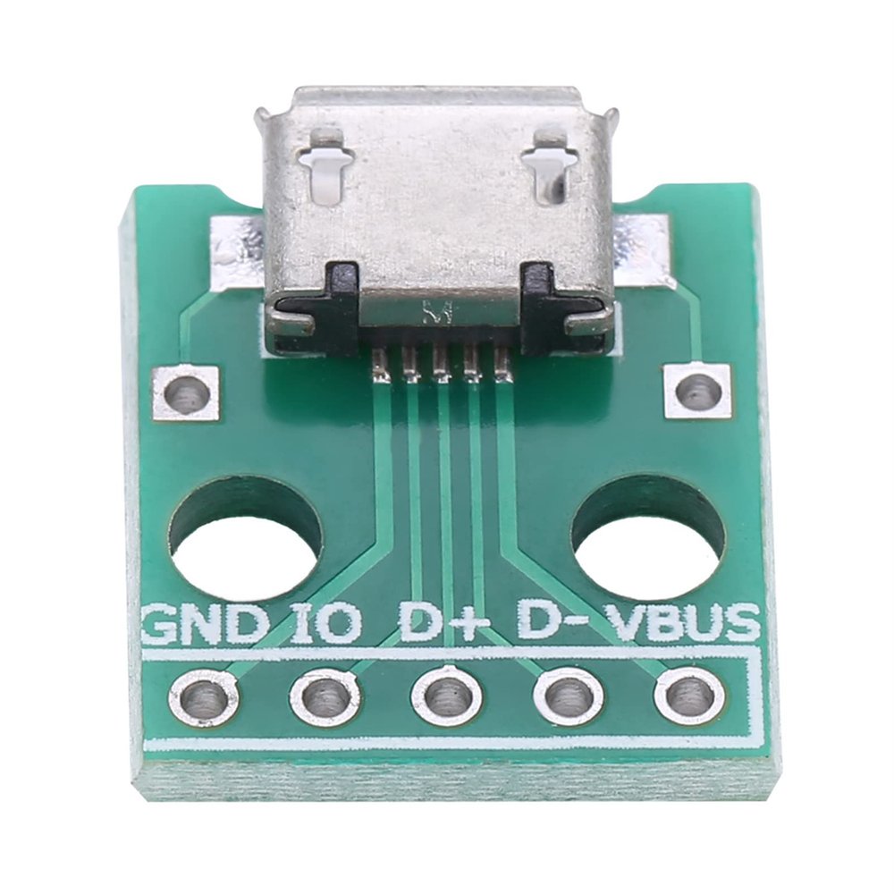 10Pcs Micro USB to DIP Adapter, 5 Pin Breakout Board Adapter, 2.54mm Pitch USB DIP Adapter Board for DIY USB Power Supply, Breadboard Design