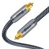DTECH Toslink Digital Optical Audio Cable 3ft for Soundbar TV Receiver Home Theater SPDIF 5.1 7.1 Surround Sound System Stereo Speaker DVD CD Xbox/PS4, Copper Shell, Braided Jacket, 3 Feet, Grey view 1