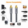 DTECH Toslink Digital Optical Audio Cable 3ft for Soundbar TV Receiver Home Theater SPDIF 5.1 7.1 Surround Sound System Stereo Speaker DVD CD Xbox/PS4, Copper Shell, Braided Jacket, 3 Feet, Grey view 3