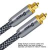 DTECH Toslink Digital Optical Audio Cable 3ft for Soundbar TV Receiver Home Theater SPDIF 5.1 7.1 Surround Sound System Stereo Speaker DVD CD Xbox/PS4, Copper Shell, Braided Jacket, 3 Feet, Grey view 4