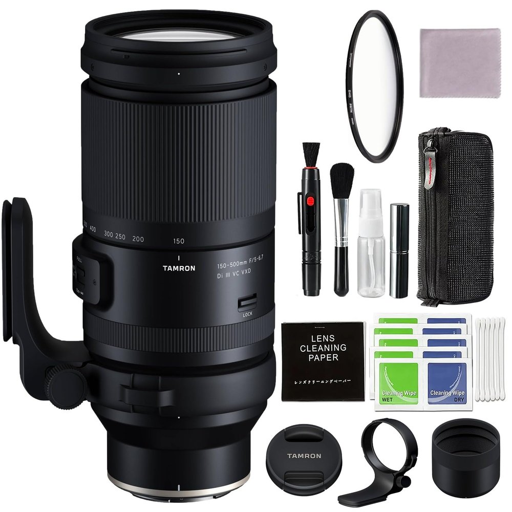 Tamron 150-500mm f/5-6.7 Di III VC VXD Lens for Nikon Z Mount with Pixel Advanced Accessories & Travel Bundle | AFA057Z-700 | Tamron 150-500mm for Nikon Z