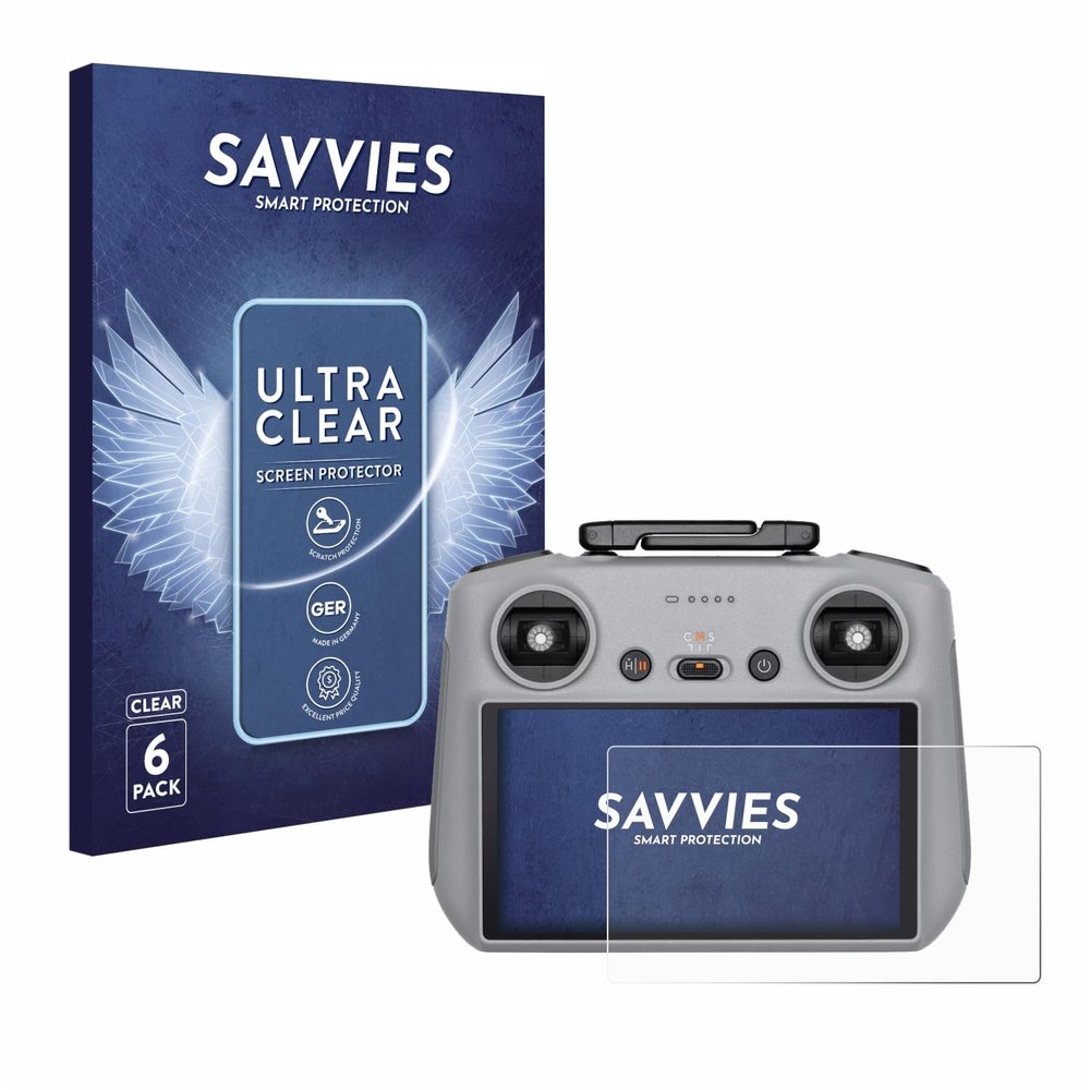 Savvies Screen Protector Compatible with DJI RC 2 Protection Film Clear 6-Pack