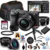 Sony a6400 Mirrorless Camera with 16-50mm Lens+ 64GB Memory, Macro + 2X Len, Case, Gripster Tripodpod, and More (28pc Bundle) (Renewed)