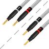 WORLDS BEST CABLES 6 Foot Ultimate - 9 AWG - Ultra-Pure OFC - Premium Audiophile HiFi Single Speaker Cable for Center Channel with Eminence Gold Banana Plugs & Silver Tweed Jacket view 4
