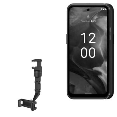 BoxWave Car Mount Compatible with Nokia XR21 - Rearview Mirror Car Mount, Rear View Mirror Adjustable GPS Car Mount - Jet Black