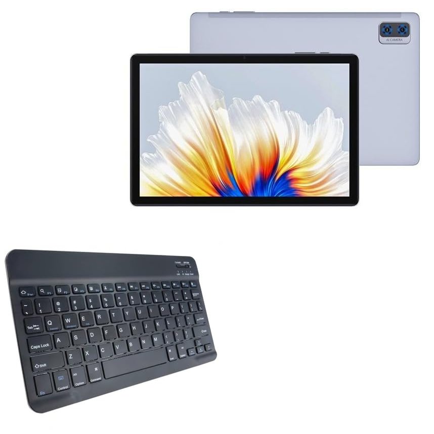 BoxWave Keyboard Compatible with Cubot tab 30 - SlimKeys Bluetooth Keyboard, Portable Thin with Chiclet-Style Keys - Jet Black