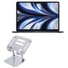 BoxWave Stand and Mount Compatible with Apple MacBook Air (15-inch M2 2023) - Executive VersaView Stand, Ergonomic Adjustable Viewing Angle Metallic Riser - Metallic Silver view 1